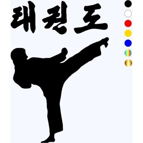 CK20883# Korean Taekwondo Kick - Tae Kwon Do Die-Cut Vinyl Decal Car Sticker on Bumper Window Laptop