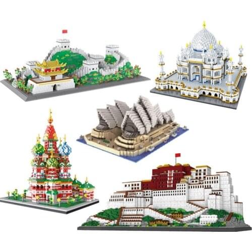Kids Toys Small Particle Assembled Building Block Toy Church Assembled Building Block Toy Model Kit Wood Kit