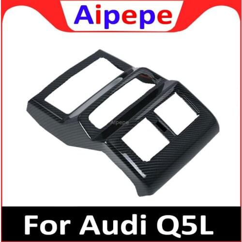 For Audi Q5 2018 2019 ABS Plastic Interior Armrest Box Rear Air Condition Vent Outlet Cover Trim 1pcs Car Styling
