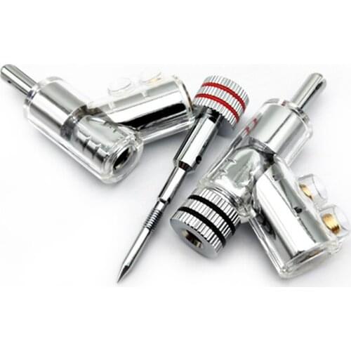 For Crystal transparent copper rhodium-plated banana plug Audio speaker cable banana head 4MM self-locking gun type/shaped plug