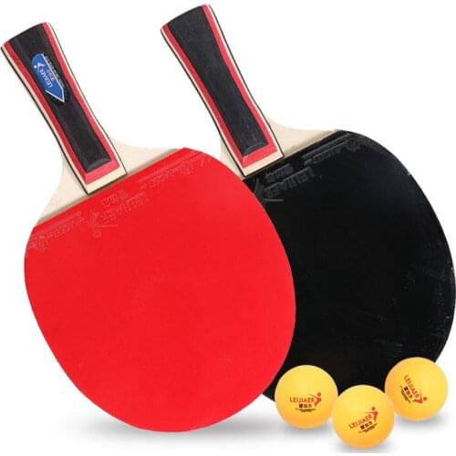 1035 double-sided anti-adhesive training table tennis racket, two sets of three balls for beginners and students