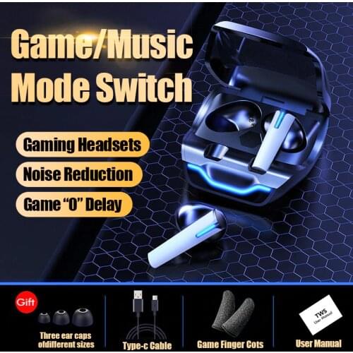 VOULAO TWS Bluetooth Earphones Stereo Gamer Wireless 5.0 Bluetooth Headphones Noise Cancelling With Microphone Gaming Headsets