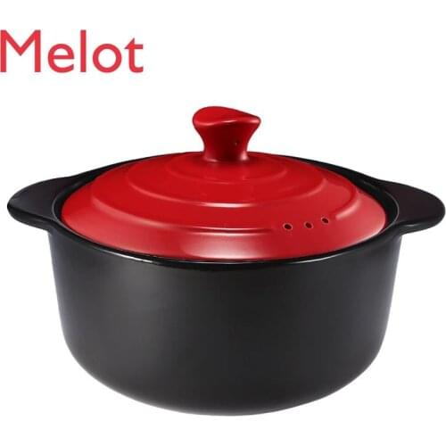 Ceramic Pot Shallow Soup Pot 4L High Temperature Resistant Casserole Stockpot Household Stone Pot Open Fire Gas Dedicated