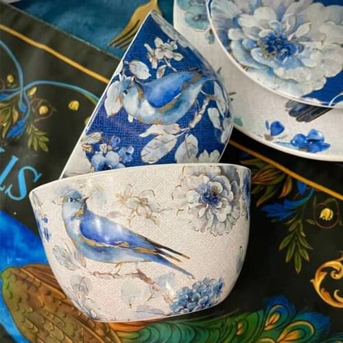 Round Plate Western Noodle Bowl Kitchen Ceramic Tableware Creative Household Vajilla Тарелки Для Еды Ustensiles Plats Cutlery