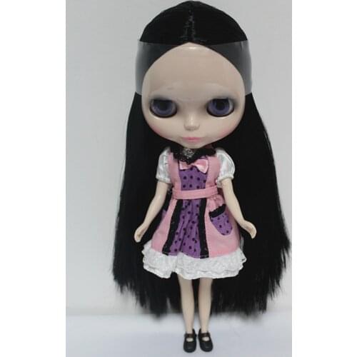 Blygirl Blyth doll Black straight hair normal body 7 joints No.6852 1/6 body DIY doll for their makeup