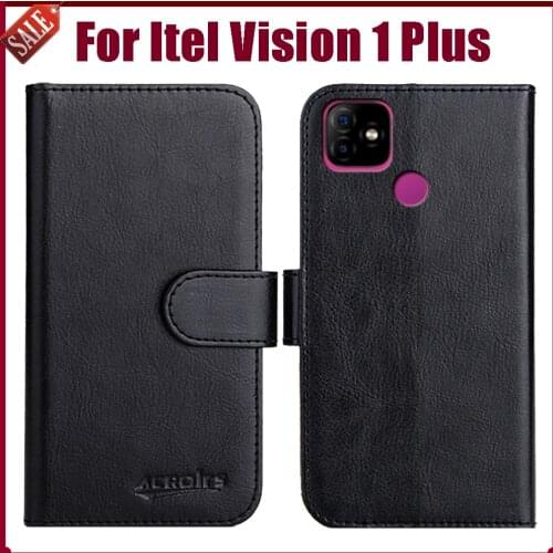 Hot! Itel Vision 1 Plus Case 6.5" Fashion 6 Colors Flip Soft Leather Wallet Protective Cover For Itel Vision 1 Plus Case