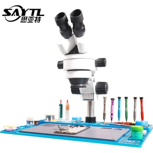 WL Microscope Fixed Base Integrated Multifuctional Aluminum Alloy Mat Phone PCB Repair Pad With Welding Workbench Rubber