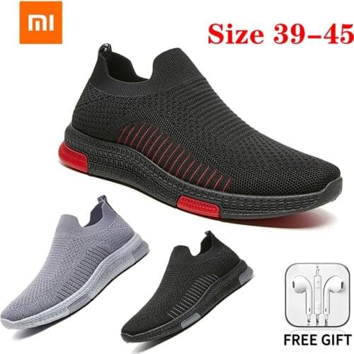 Xiaomi Youpin Sneakers Outdoor Casual Shoes For Men Slip-On Breathable Sweat-Absorbant Fitness Training Male Sports Flying Woven