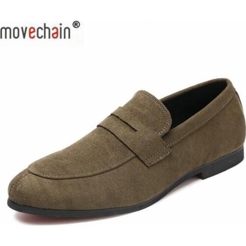 Movechain Men Casual Shoes Fashion Men Shoes Suede Leather Men Loafers Moccasins Slip On Mens Flats Driving Shoes