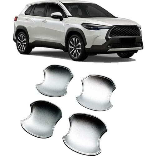 Door Handle Recess Cup Bowl Trim Cover ABS Chrome for Toyota Carola Cross 2020 2021