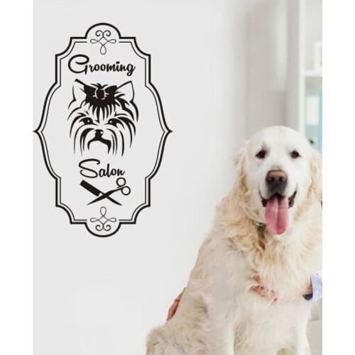 Cat Grooming Salon Decal Pet Shop Sticker Decal Posters Vinyl Wall Art Decals Parede Decor Mural Pet Clinic Shop Sticker
