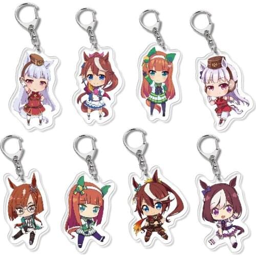 New Arrival Anime Umamusume: Pretty Derby Keychain Special Week Silence Suzuka Tokai Teio Cosplay Game Figures Pendant Key Chain