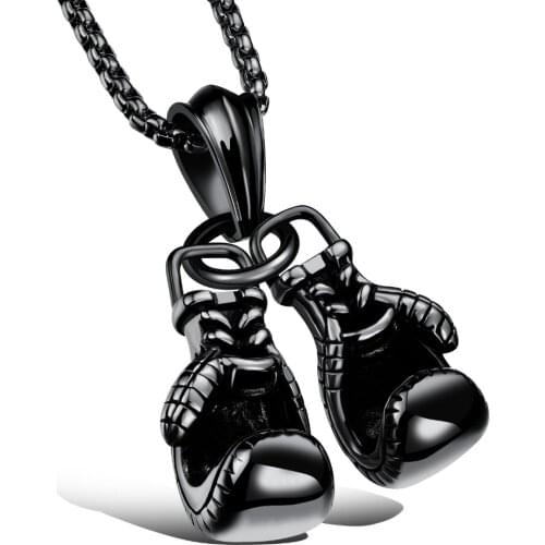 Personalized Boy boxing gloves Pendant Necklaces for Men 316 Stainless Steel Chain Fashion Mens Jewelry Gift