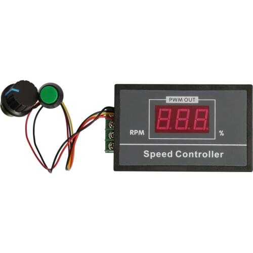 TE1256 DC6-60V 12V 24V 36V 48V 0-30A PWM Motor Speed Controller Panel with Start Stop Switch Percentage Digital Display TE1256