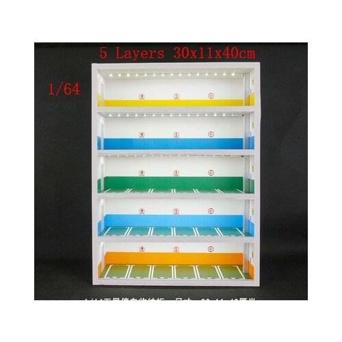 1:64 underground parking lot Scene 5 layers display cabinet for model car storage box show rack