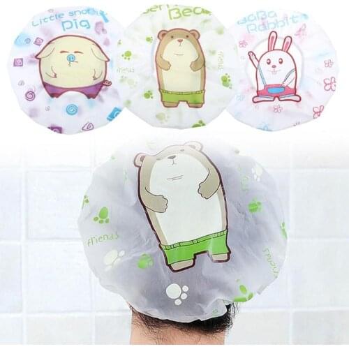 Waterproof Shower Cap Lovely Cute Cartoon Cap for Women Anti Oil Hat Elastic Bathing Cap Women Hair Salon Bathroom Cap Hot Sale