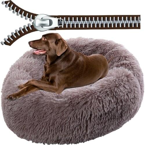 Super Large Dog Bed With Zipper Cover Long Plush Pet Dog Sofa Bed Cat Mats House Washable Cushion Dogs Warm Sleeping Dog Kennel