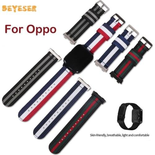 Fabric Nylon Strap For OPPO Watch 41mm 46mm Smartwatch Replacement Wristband With Buckle Sport Watchband Bracelet Accessories
