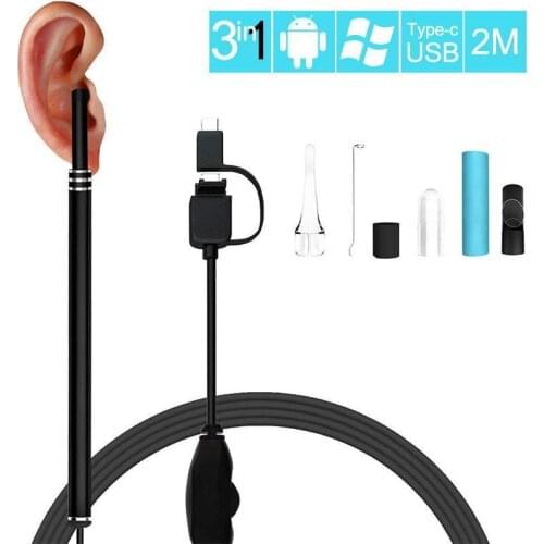 In Ear Cleaning Endoscope USB Visual Ear Spoon Mini Camera Android PC Ear pick Otoscope Borescope Tool Health Care