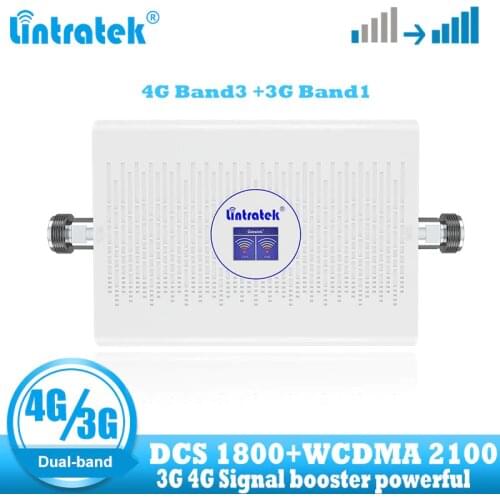 Lintratek cellular internet communication amplifier 3g 4g network wcdma signal booster repeater dcs lte 1800 umts 2100 repeater