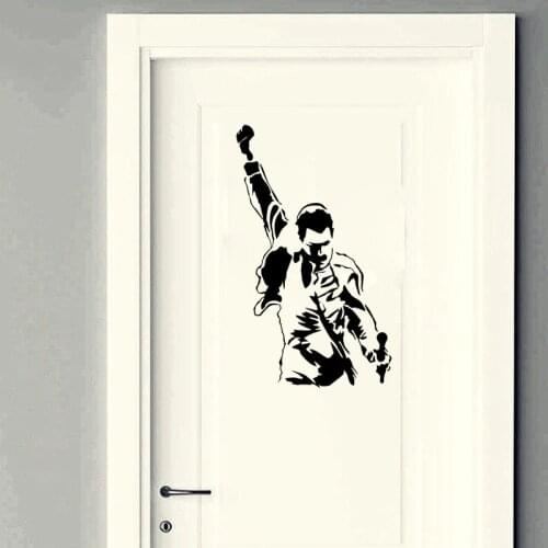 YOJA 14.7*25CM Freddie Mercury Queen Rock Classic Door Decal Sticker Wall Decor D1-0036