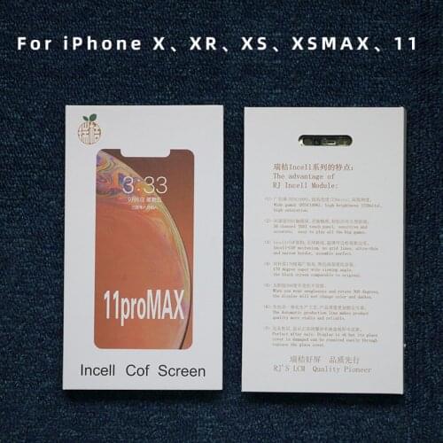 RJ Pantalla OLED Incell LCD Display For iPhone X XS LCD Display Touch Screen Digitizer Assembly For iPhoneX 11 XSMax XR