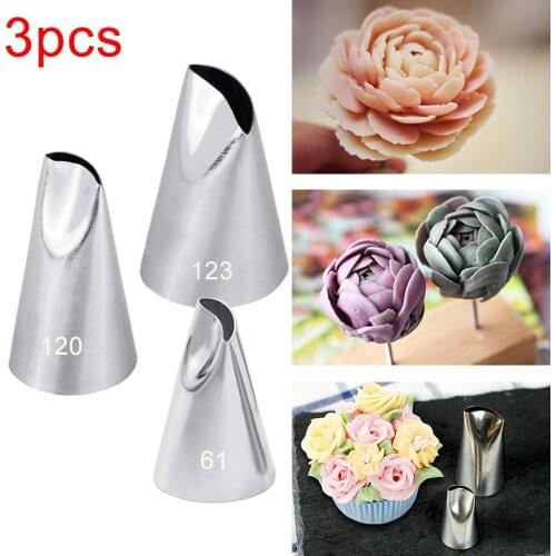 1/3PCS Decorating Tip Set Leaves Metal Cream Tips Stainless Steel Icing Piping Nozzles Cake Decorating Tools Cupcake Pastry