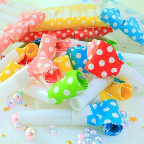 10Pcs/Lot Dot Color Blowouts Noise Maker Whistles Kids Birthday Theme Party Favors Toys Decoration Supplies Decor Blowout