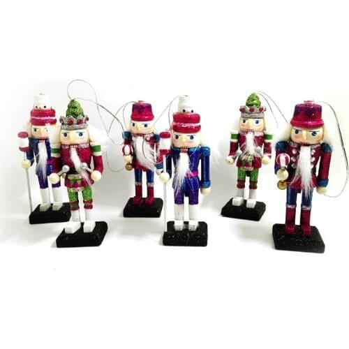 12CM Hardcover Movable doll puppets nutcracker puppets can be active Shiny Bright shining Puppet Christmas gift 6pcs/lot HT018