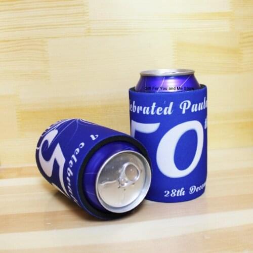 200pcs Custom Printed Logo Insulated Foam Can Cooler Holder Polyester Surface Promotional Stubby Holders Super Can Cooler