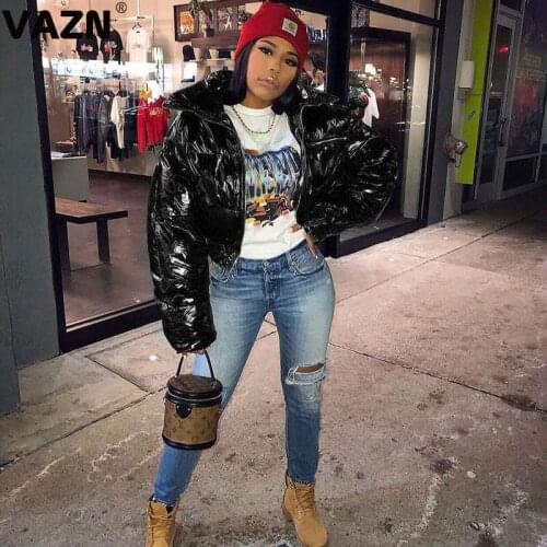 VAZN 2020 Winter Hot Energy High-end Young Daily Casual Down Jacket Solid Joker Simple Free Full Sleeve Women Slim Outwears