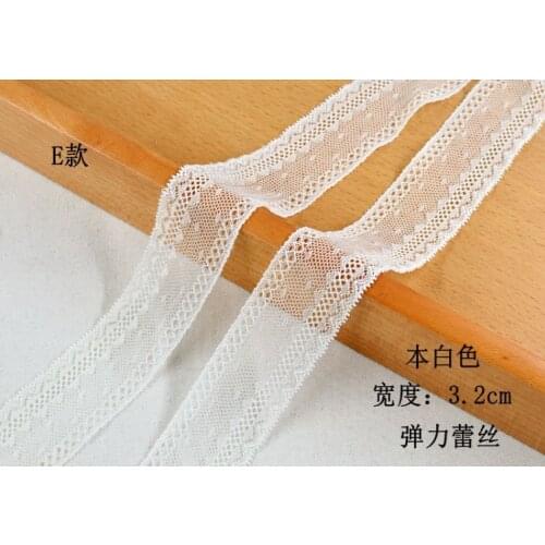 5 Meters 1.5cm High Quality White Pink Elastic Lace Trim ribbon For Sewing Crafts Underwear Decoration Handmade DIY Accessories