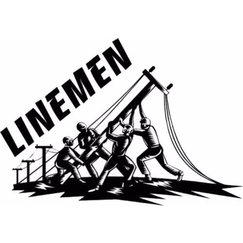Car Styling Funny Lineman Car Stickers Black Silver Car Styling 14cm*10cm