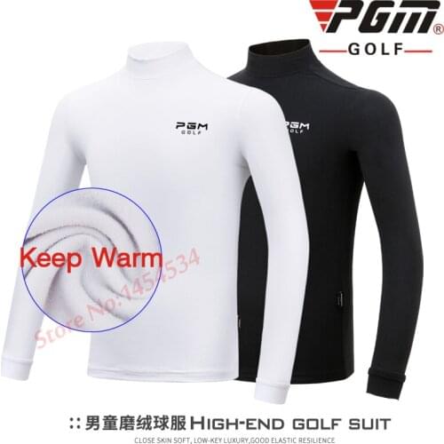 Plus Velvet Tops Wear Childrens Bottoming Shirt Autumn Winter Boy Clothes Sport Golf Leisure Clothes Boys Warm Trainning Shirt