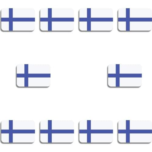 10Pcs/Lot Finland Flag Lapel Pin For Backpacks Classic Acrylic Brooch Patriotism Badge Jewelry Gift Hat Bag Coat Accessories