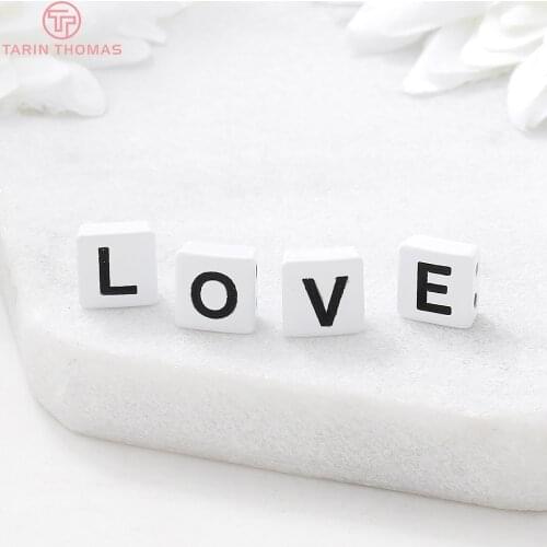 20PCS 8x8MM Hole 1MM Brass White Color Square Spacer Beads Charms Connector High Quality DIY Jewelry Making Findings Accessories