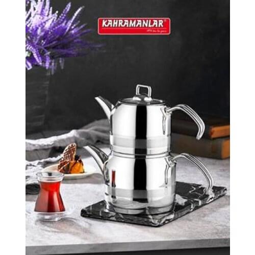 Kahramanlar 131 Enza Medium Metal Handle Steel Teapot 1.20 / 2.20 lt