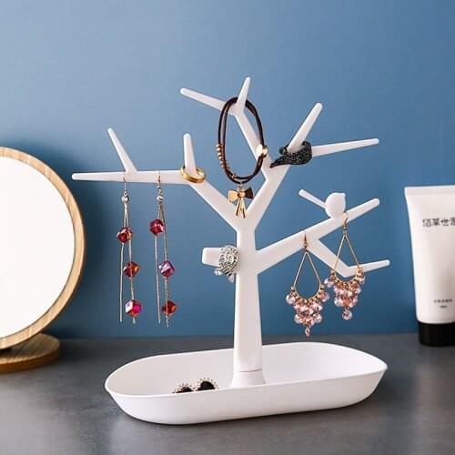 Bird Tree Decoration Jewelry Storage Box Earring Nail Storage Shelf Jewelry Organizer Desktop Accessories Storage Containers