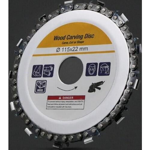 Woodworking Tool 4.5 Inch 14 Teeth Grinder Chain Disc 22mm Arbor Wood Carving Disc 125mm Angle Grinder Circular Saw Accesories