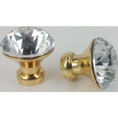 DHL free shipping100PCS 30 MM Furniture cupboard door shake handshandle cabinet knobs and handles crystal pull closet handles