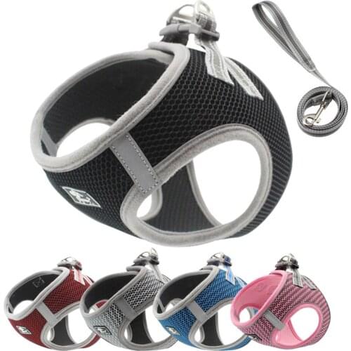 Breathable Pet Harness Chest Strap Leashes Glow In The Dark for Pomeranian French Bulldog Small and Medium Sized Dog