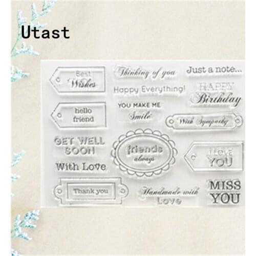 Label Tag Words Clear Silicone Stamps /Transparent Rubber Stamp for DIY Scrapbooking /Photo Album Decorative Craft Making