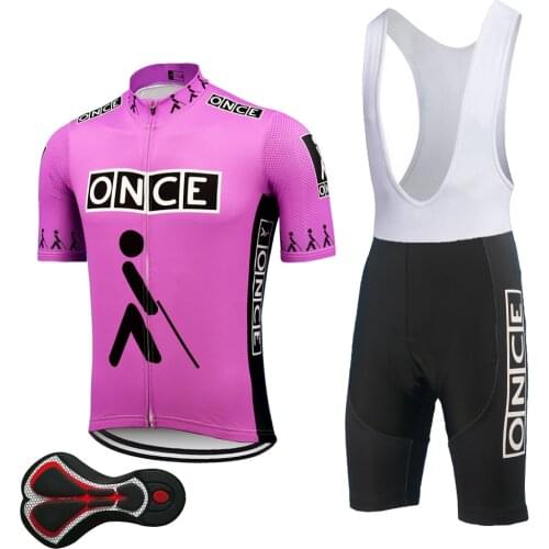 Cycling jersey set ONCE pink gel pad bib shorts mtb jersey ropa ciclismo triathlon cycling clothing maillot ciclismo