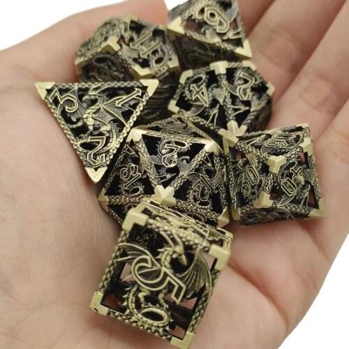 New type of zinc alloy metal hollow dragon dice DND role playing RPG MTG dungeon dragon board game entertainment dice