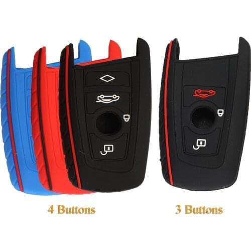 Kutery 10pcs 3/4Buttons Silicone Rubber Car Key Case For BMW F10 F20 F30 X1 X3 M1 M2 M3 E90 1 2 3 5 7 Series Key Shell Protecor