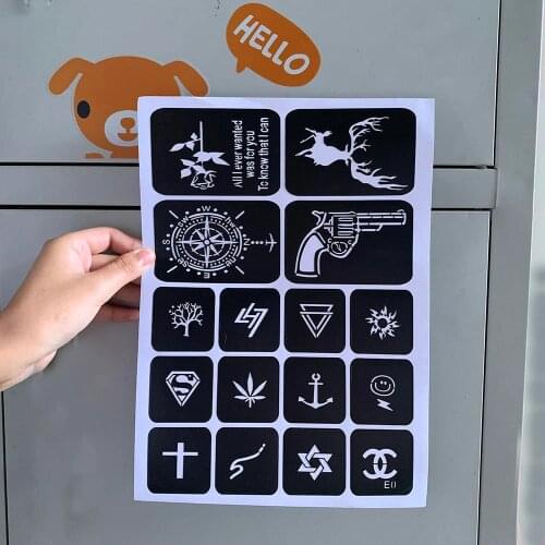 Henna Tattoo Stencils Building Buddha Glitter Tattoo Stencil for Woman girl DIY Drawing Template BIG