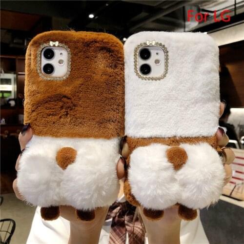 Cute Hairy Cases For LG G8X ThinQ G3 G4 G5 G6 G7 Q7 K61 K50 K40 K41S K8 K10 2018 Stylo 5 6 V20 V30 V40 V50 Fur Plush Phone Case