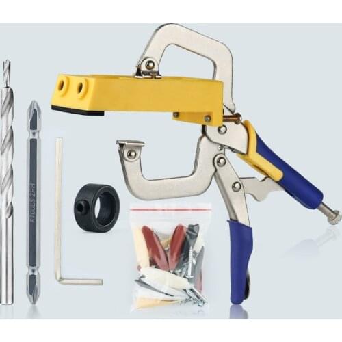 Woodworking Oblique hole locator Style Pocket Hole Jig Kit Set System for Wood Working Step Drill Screws tool