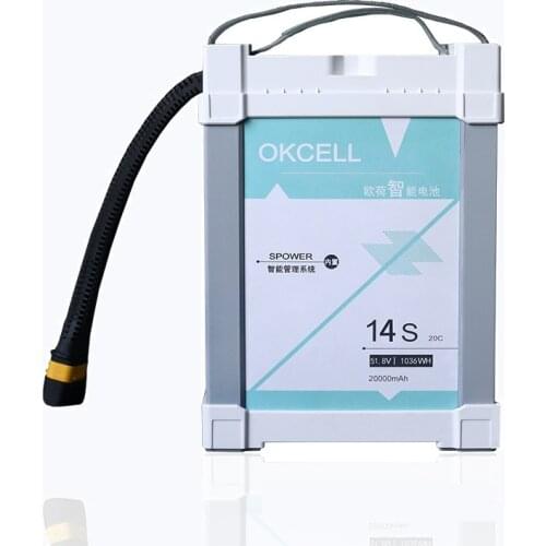 Okcell 12S/14S 8000Mah/12000Mah/16000Mah/20000Mah/22000Mah plant protection drone built-in balance smart battery