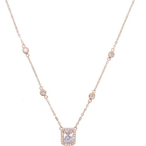 2021 New fashion 925 Sterling Silver delicate necklace for women sexy delicat dainty Sparking aaa cz stone charm necklace